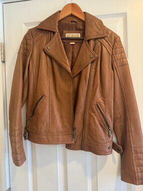 Michael Kors Tan Leather Jacket